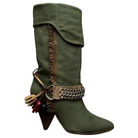 Botas Vaqueras Isabel Marant Verde Oliva de Tela Verde oliva