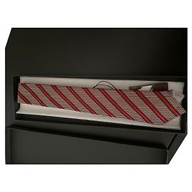 Corbata Gucci roja de seda estilo regimental Roja