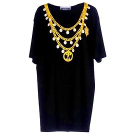 ,,MOSCHINO COUTURE "MINI VESTIDO JERSEY com IMPRESSÃO * Gr. EU * Preto