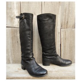Prada-riding boots Prada p 38 in buttersoft leather-Black