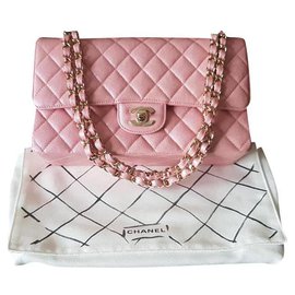Chanel-Chanel Classic Mittlere / Große Klappe-Pink