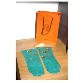 Hermès-Hermès Vintage Gloves-Green