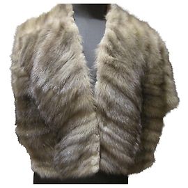 inconnue Nerz Stola Cape Grau Grau