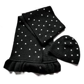 Christian Dior Star Beanie & Scarfe Schwarz
