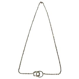 Colar com Pingente Cartier Love Ouro Branco Hardware prateado
