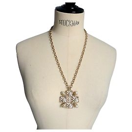 CHANEL Collier Croix Byzantine - Défilé Métiers d’Art Paris NY 2018-2019 Doré