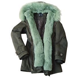 IQ + Berlin Parka IQ Berlin con vera pelliccia - TOP Verde oliva Verde chiaro