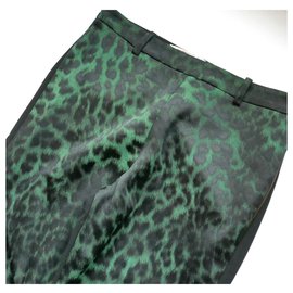 Roland Mouret-Calças Leopard Mortimer-Verde escuro