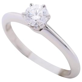 Tiffany & Co-TIFFANY & CO, TIFFANY & CO. solitaire 0.35ct D/VVS1 Round Brilliant Diamond Engagement Ring-Silvery