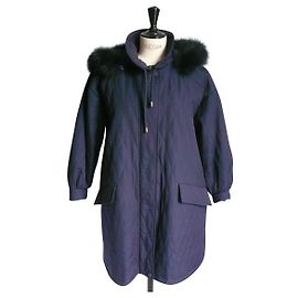 JEAN LOUIS SCHERRER Fourrure Caban Navy Quilted BE T44 Navy blue