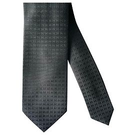 Hermès Corbata Façonnée H Noir Negro