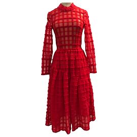 Simone Rocha Kleid aus rotem Tüll Rot