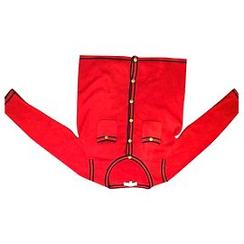 Sandro Strickjacke Rot aus Wolle und Kaschmir mit Goldknöpfen Rot