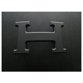 Hermès-Hermès Gürtelschnalle 5382 aus mattem PVD-Stahl 32MM-Schwarz