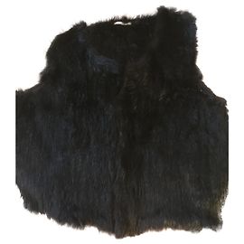 KOOKAÏ Colete de pele preta sem mangas Preto