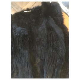 KOOKAÏ-Black fur sleeveless vest-Black