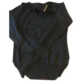 Burberry-Camisola de gola alta preta-Preto