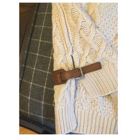Massimo Dutti-Sleeveless shawl collar sweater-Beige