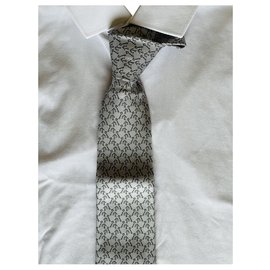 Hermès-Origami Horse Twillbi Krawatte-Grau