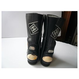 Chanel-CHANEL Biker Boots T41 COMO É-Preto