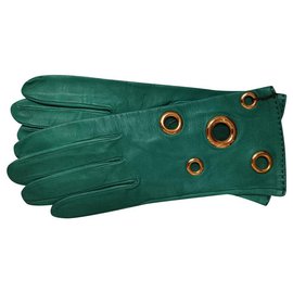 Hermès-Hermès Vintage Gloves (Late years 90 beginning 2000)-Green