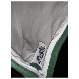 Hermès-Saco de toalete Pandas de algodão-Branco