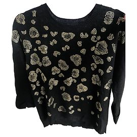 Neuer bestickter Topshop-Pullover Schwarz