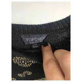 Topshop-Nuovo maglione ricamato Topshop-Nero