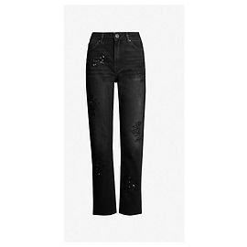 Jean brodé taille haute Sandro Alise Noir