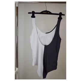 Chanel-Costumi da bagno-Nero,Bianco