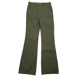 Pantalones bootcut Tory Burch verde algodón Verde
