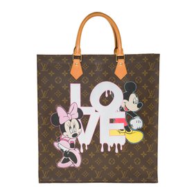 Louis Vuitton-Louis Vuitton Plat handbag in custom monogram canvas "Love" by the artist PatBo-Brown