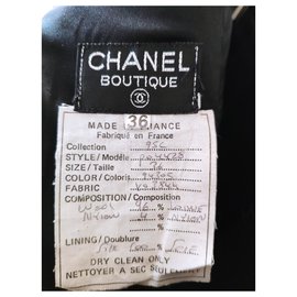 Chanel-FALDA DE TWEED DE LANA CHANEL-Negro