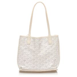 Goyard White Reversible Mini Anjou Einkaufstasche Weiß