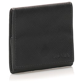 Prada-Prada Black Saffiano Small Wallet-Black