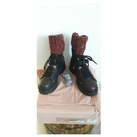 Miu Miu-Pair of P ankle boots 42  IT-Dark brown