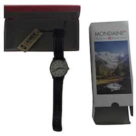 Autre Marque Mondaine watch black leather Black