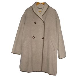inconnue Wool Pea Coat Greige Khaki Other