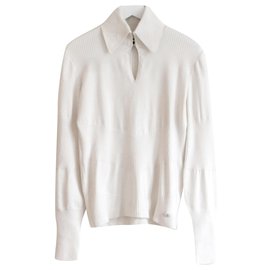 Chanel-18K Cashmere Mix Sweater-Cream