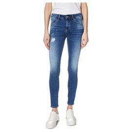 Trussardi-Jeans artificialmente desgastados com punhos 27/32-Azul
