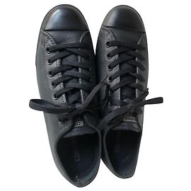 Basket / sneaker basse Converse All Star - cuir noir semelle noire Noir