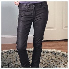 The Kooples-Jeans in denim stretch cerato tg 25-Porpora