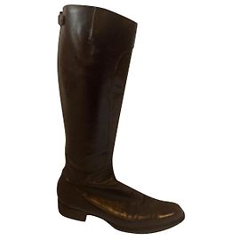 Max Mara Botas de estilo equestre com fecho nas costas Marrom Castanha