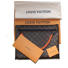 Louis Vuitton-Louis Vuitton SS19 A4 par Virgil Abloh-Marron,Orange