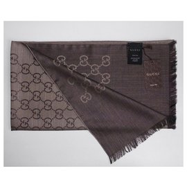 Gucci-GUCCI Luxus unisex scarf ESCHARPE-Brown