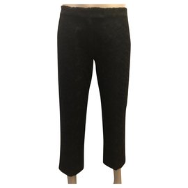 Joseph-Trousers in eyelet embroidery-Black