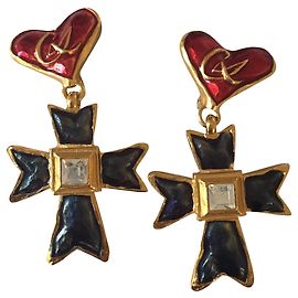 Goldemail und m "atl Ohrringe Christian Lacroix Golden