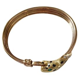 Autre Marque SET COLLANA E BRACCIALE Testa di pantera Gold hardware