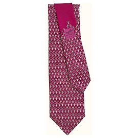 Cravatta Hermès Twillbi Dance Jockey Fuschia