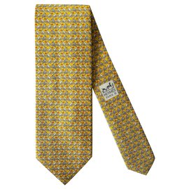 Hermès-Hermès forro una corbata Perocan-Amarillo